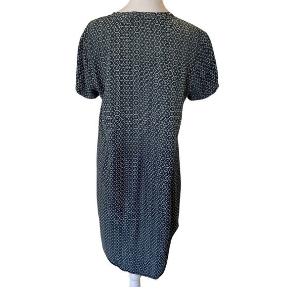 Cloth & Stone Women's V-Neck Short Sleeves Blue & White Dress Size M - Picture 4 of 8